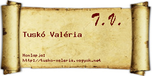 Tuskó Valéria névjegykártya